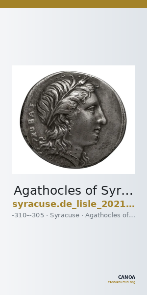 Agathocles of Syracuse Syracuse De Lisle 2021 S4 — CANOA
