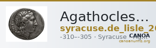 Agathocles of Syracuse Syracuse De Lisle 2021 S4 — CANOA