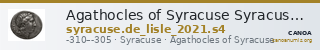 Agathocles of Syracuse Syracuse De Lisle 2021 S4 — CANOA