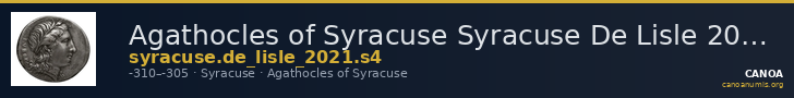 Agathocles of Syracuse Syracuse De Lisle 2021 S4 — CANOA