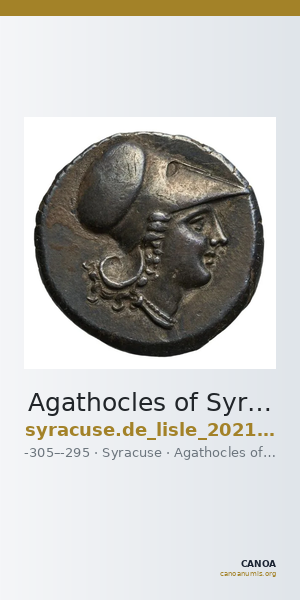 Agathocles of Syracuse Syracuse De Lisle 2021 S5 — CANOA