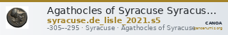 Agathocles of Syracuse Syracuse De Lisle 2021 S5 — CANOA