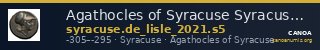 Agathocles of Syracuse Syracuse De Lisle 2021 S5 — CANOA