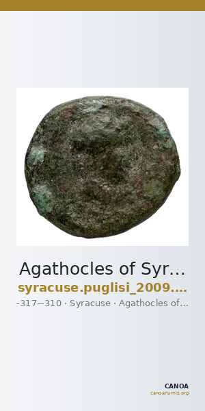 Agathocles of Syracuse Syracuse Puglisi 2009 313 — CANOA