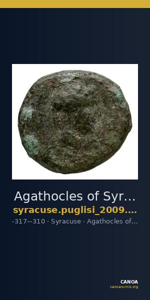Agathocles of Syracuse Syracuse Puglisi 2009 313 — CANOA