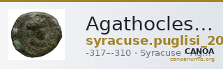 Agathocles of Syracuse Syracuse Puglisi 2009 313 — CANOA