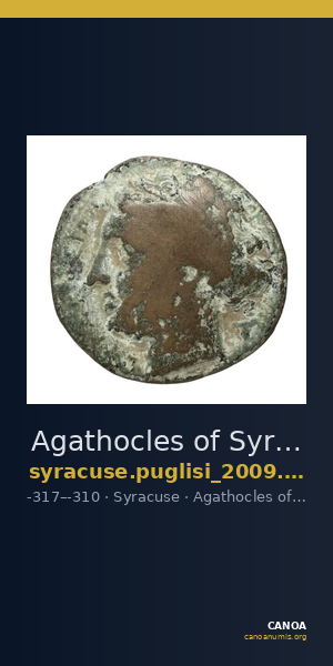 Agathocles of Syracuse Syracuse Puglisi 2009 315 — CANOA