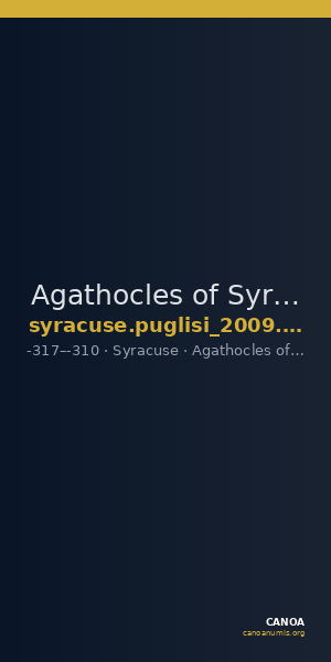Agathocles of Syracuse Syracuse Puglisi 2009 316 — CANOA