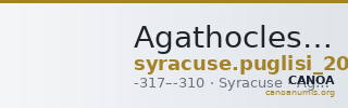 Agathocles of Syracuse Syracuse Puglisi 2009 316 — CANOA