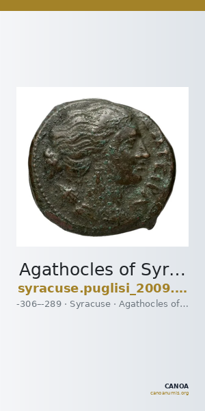 Agathocles of Syracuse Syracuse Puglisi 2009 322 — CANOA