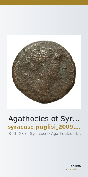 Agathocles of Syracuse Syracuse Puglisi 2009 323-324 — CANOA