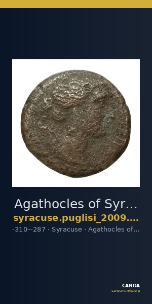 Agathocles of Syracuse Syracuse Puglisi 2009 323-324 — CANOA