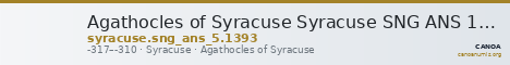 Agathocles of Syracuse Syracuse SNG ANS 1393 — CANOA