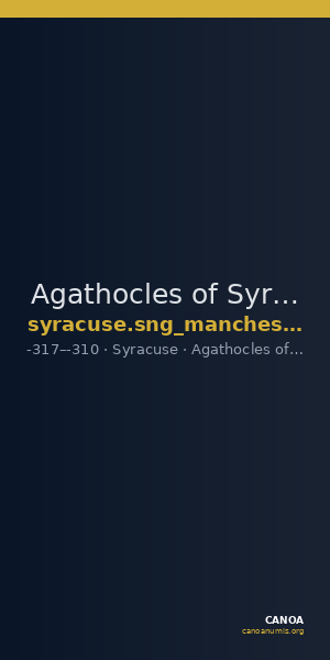 Agathocles of Syracuse Syracuse SNG Manchester 519 — CANOA
