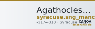 Agathocles of Syracuse Syracuse SNG Manchester 519 — CANOA
