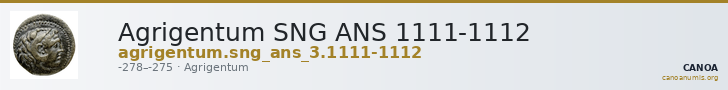 Agrigentum SNG ANS 1111-1112 — CANOA