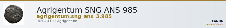 Agrigentum SNG ANS 985 — CANOA