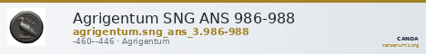 Agrigentum SNG ANS 986-988 — CANOA