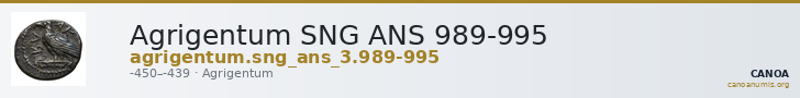 Agrigentum SNG ANS 989-995 — CANOA