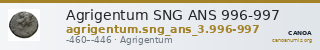 Agrigentum SNG ANS 996-997 — CANOA