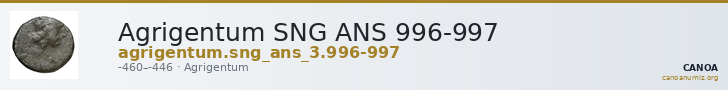 Agrigentum SNG ANS 996-997 — CANOA