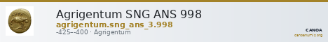 Agrigentum SNG ANS 998 — CANOA