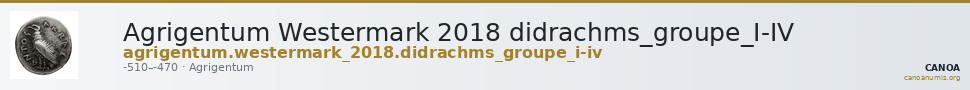 Agrigentum Westermark 2018 didrachms_groupe_I-IV — CANOA