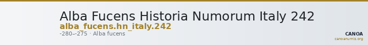Alba Fucens Historia Numorum Italy 242 — CANOA