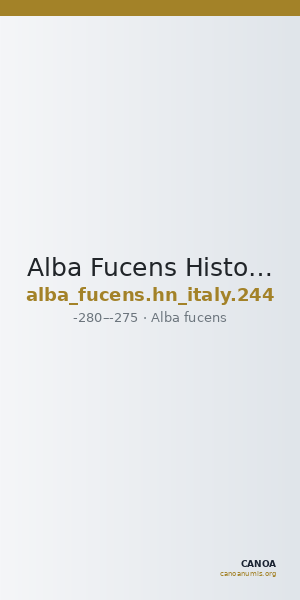 Alba Fucens Historia Numorum Italy 244 — CANOA