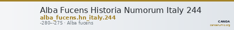 Alba Fucens Historia Numorum Italy 244 — CANOA