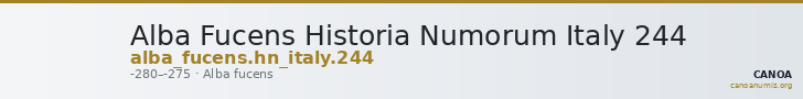 Alba Fucens Historia Numorum Italy 244 — CANOA