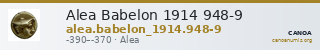 Alea Babelon 1914 948-9 — CANOA