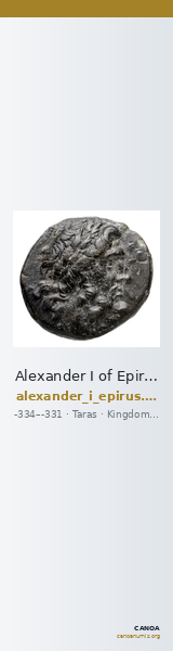 Alexander I of Epirus Taras BMC Alexander of Epirus 1 — CANOA
