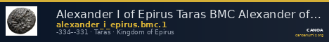 Alexander I of Epirus Taras BMC Alexander of Epirus 1 — CANOA