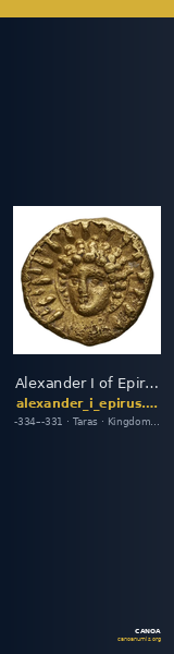 Alexander I of Epirus Taras BMC Alexander of Epirus 2 — CANOA