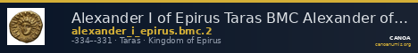 Alexander I of Epirus Taras BMC Alexander of Epirus 2 — CANOA