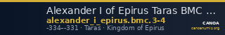 Alexander I of Epirus Taras BMC Alexander of Epirus 3-4 — CANOA