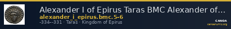 Alexander I of Epirus Taras BMC Alexander of Epirus 5-6 — CANOA