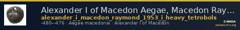 Alexander I of Macedon Aegae, Macedon Raymond 1953 Group I heavy tetrobols — CANOA