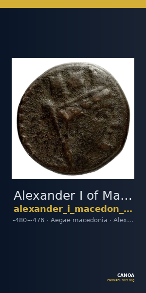 Alexander I of Macedon Aegae, Macedon Raymond 1953 Group I light tetrobols DD — CANOA