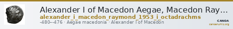 Alexander I of Macedon Aegae, Macedon Raymond 1953 Group I octadrachms — CANOA