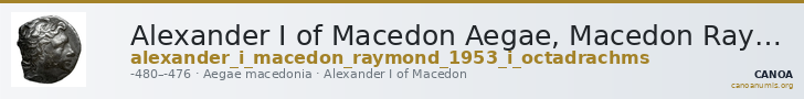 Alexander I of Macedon Aegae, Macedon Raymond 1953 Group I octadrachms — CANOA