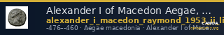 Alexander I of Macedon Aegae, Macedon Raymond 1953 Group II light tetrobols — CANOA