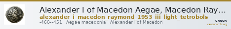 Alexander I of Macedon Aegae, Macedon Raymond 1953 Group III light tetrobols — CANOA