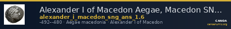 Alexander I of Macedon Aegae, Macedon SNG ANS 1; 6 — CANOA