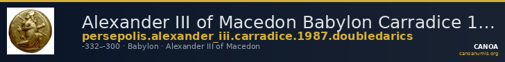 Alexander III of Macedon Babylon Carradice 1987 double darics — CANOA