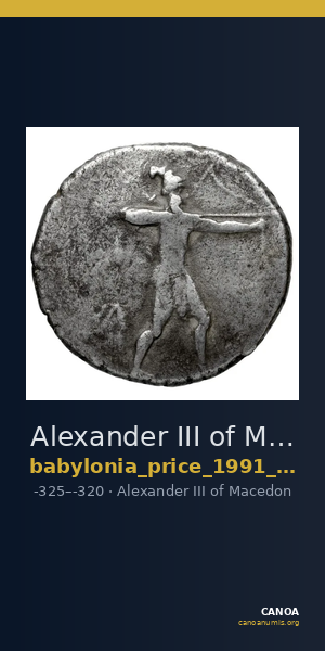 Alexander III of Macedon Babylonia Price 1991 14-24 — CANOA