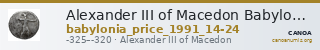 Alexander III of Macedon Babylonia Price 1991 14-24 — CANOA
