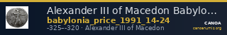 Alexander III of Macedon Babylonia Price 1991 14-24 — CANOA