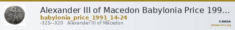 Alexander III of Macedon Babylonia Price 1991 14-24 — CANOA